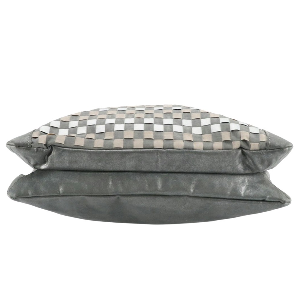 KIPLING GRAY LEATHER WITH NYLON WEAVE ACCENTS "CARLISA" TOTE SHOULDER BAG - Picture 7 of 10